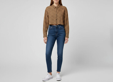 kurtka koszulowa w kratę, cropp: H&M, Сорочка жіноча, розмір M