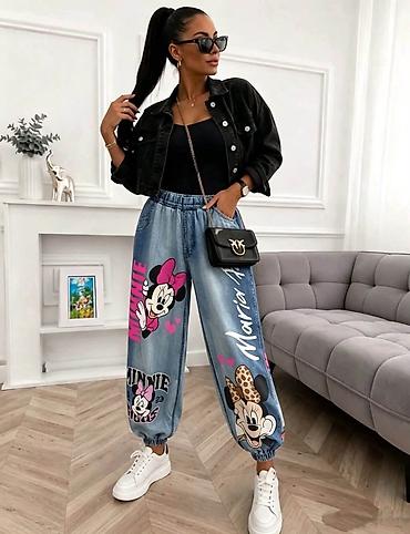 terranova helanke: Ženske pantalone sa printom crtanih junaka – street style model - — 2