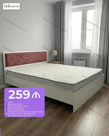 Məhsul: İkinefərlik çarpayı və hədiyyə matras - Ölçü: 160 x 200 sm -