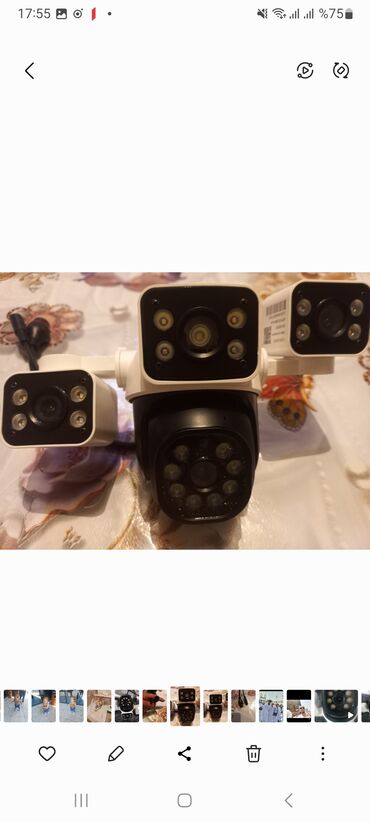 starex qara qarayev фото: Wifi kamera 3 lens 360° Ic/dis mekan 10x yaxinlasma Tam renk gece