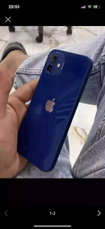 apple x ekran: IPhone 12, 128 GB, Mavi, Face ID