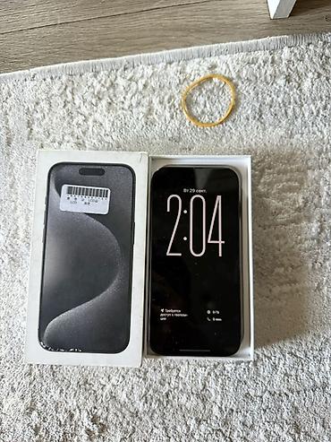 Уюлдук телефондор жана аксессуарлар: IPhone 15 Pro, Жаңы, 256 ГБ, Black Titanium, Куту, 81 % — 2