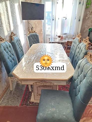 Ev və bağ: Qonaq otağı üçün, Yeni, Açılmayan, Dördbucaq masa, 6 stul — 1