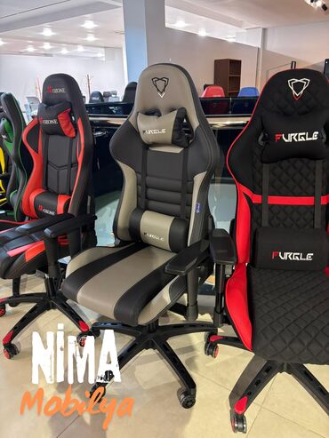 Ofis və oyun kresloları: Yeni, Təkərli, Qolları tənzimlənir, Dəri — 22