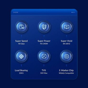 Digər kompüter aksesuarları: ⚡ ORICO 240W PD USB-C Kabel – Ultra sürətli enerji və görüntü -da lalafo.az — 8 Digər kompüter aksesuarları: ⚡ ORICO 240W PD USB-C Kabel – Ultra sürətli enerji və görüntü — 8