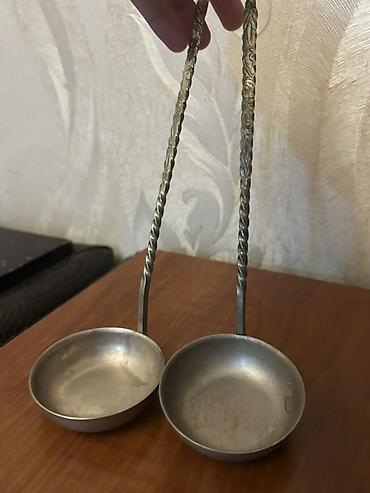 Qab-qacaq və mətbəx ləvazimatları: Metaldan hazırlanmış 2 ədəd iri kepçe dəsti. - Material: tökmə metal — 3
