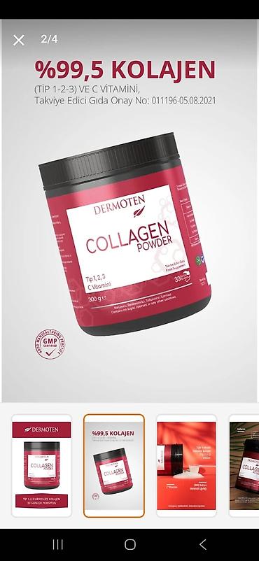 whey protein isolate: Dermoten Collagen Powder – hidrolizə olunmuş kolagen tozu - Tərkib — 1