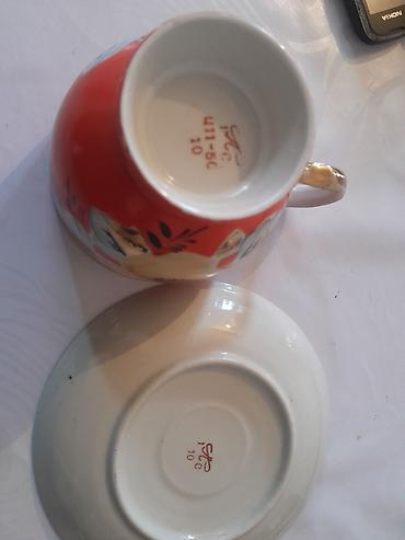 cay: Çay dəsti, rəng - Narıncı, Farfor — 1