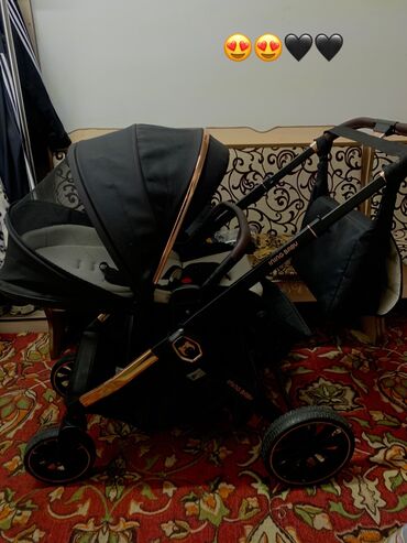 коляска ining baby: Балдар арабасы, түсү - Кара, Колдонулган