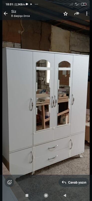 Dolablar: Yeni, Açılan, 4 qapılı Düz dolab, Qarderob, paltar dolabı — 28