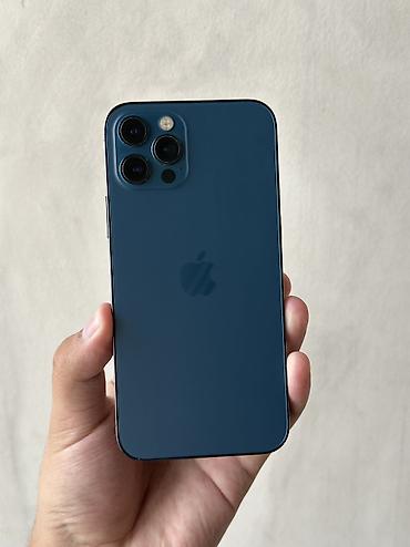 IPhone 12 Pro, Б/у, 128 ГБ, Pacific Blue, Защитное стекло, Чехол, 100 %