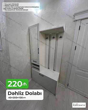 balaca skaf: Dəhliz üçün funksional və yığcam dolab dəsti. Model ağ rəngdədir və — 1