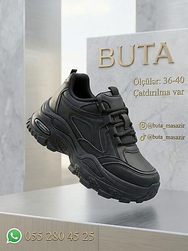 damaşnik ne demek: Xanımlar üçün idman ayaqqabısı - Rəng: tam qara - Üst material — 1