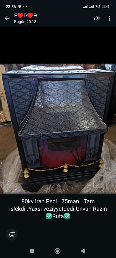 сушилка для одежды: İran sobası – 80 kVt - Yanacaqla işləyən klassik dizaynlı isitmə