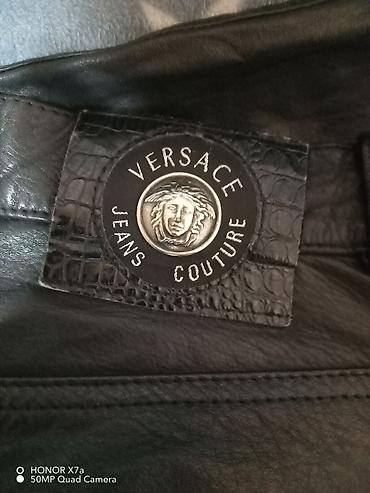 kožne patike: Muške kožne pantalone Versace Jeans Couture Unisex - Materijal — 9