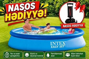 İdman və istirahət: Elektron Nasos Hediyye. Intex 3.66 × 0.76 m şişmə hovuz 🌊 Yay — 1