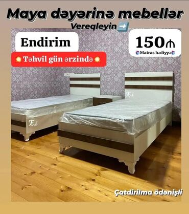 Masalar: Yeni, Təknəfərlik çarpayı, Matras ilə