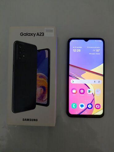 блок питание: Samsung Galaxy A23, 256 ГБ, цвет - Черный, Отпечаток пальца