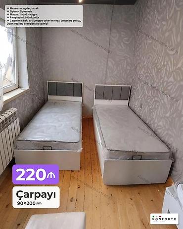 Ev və bağ: Çarpayı – 90×200 sm - Mexanizm: Açılan, bazalı - Sıyırma: Sıyırmasız — 1