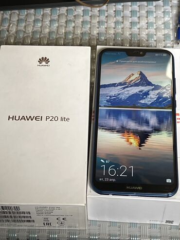 Huawei P20 Lite, Б/у, 64 ГБ, цвет - Синий, 2 SIM