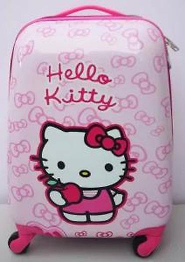 Rančevi, torbe i koferi: Pink kofer za decu sa motivom Hello Kitty, idealan za putovanja. Kofer — 21