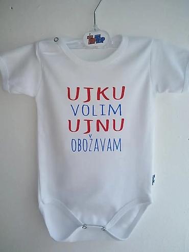 Bodiji i zeke za bebe: Bebi bodiji sa šaljivim natpisima – kratki rukavi Mere 56-62 dvobroj — 8