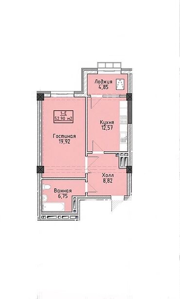 купить квартиру в строящемся доме в бишкеке: 1 комната, 53 м², Элитка, 7 этаж, ПСО (под самоотделку)
