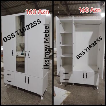 Dolablar: Açılan, 4 qapılı Düz dolab, Qarderob, paltar dolabı — 4