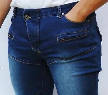 Farmerke: Muške biker farmerke – tamno plavi teksas - Stil: biker/karirano — 20