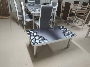 Setovi stolova i stolica: Sto - 80cm Metal noge Ploca univer Staklo 4mm stolica - metal - eko — 12