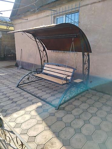 Садовые качели: Садовые качели Металл, Со спинкой, С крышей — 2