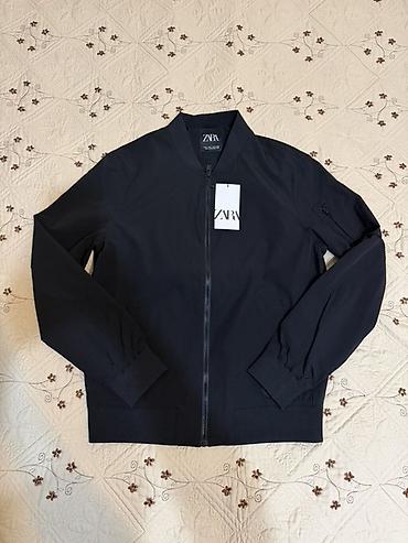 бомбер мужской: Мужской бомбер ZARA, абсолютно новый, черный, размер M — 1