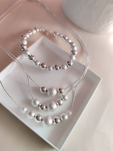 roze srebro: Set: Bracelet, Necklace, Material: Silver