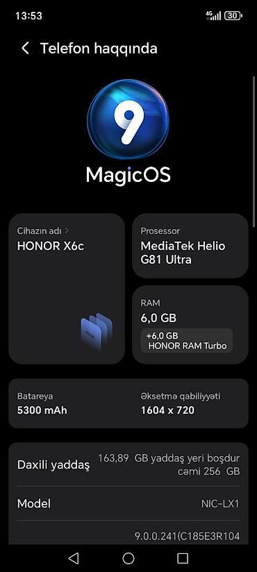 qələmli telefonlar: Honor X6c, 256 GB, rəng - Qara, İki sim kartlı — 3