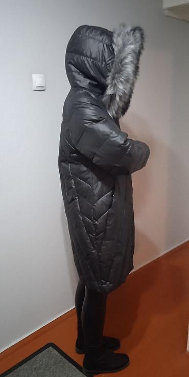 пальто xl: Пуховик, По колено, С капюшоном, 3XL — 1