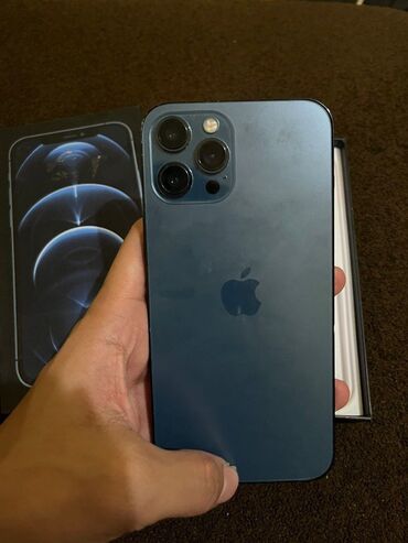 IPhone 12 Pro Max, 512 GB, Pacific Blue, Zəmanət, Face ID, Sənədlərlə