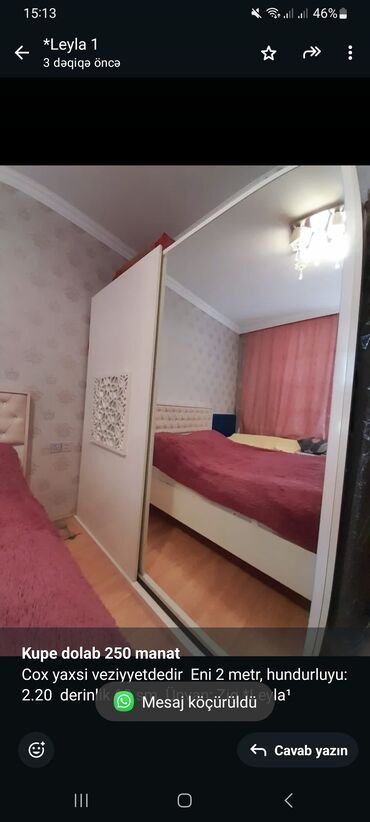 дешевый шкаф купе: *Kupe dolab 250 manat* Cox yaxsi veziyyetdedir Eni 2 metr