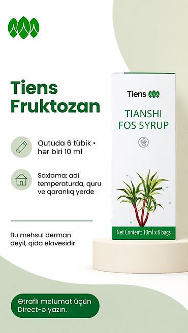 tibbi araba: 🌿 Tiens Fruktozan — fruktoza siropu və bitki mənşəli qida lifləri olan — 7