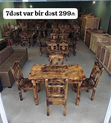 Pub, restoran və çay evləri üçün taxta masa-dəstləri - 7 ədəd dəst — 1