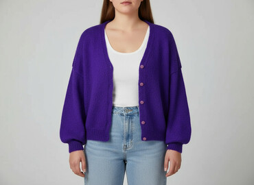 fioletowy kardigan zara: Women`s knitwear, size 3XL