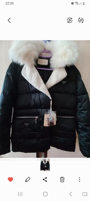 uniqlo куртка женская зимняя: Пуховик, С мехом, L