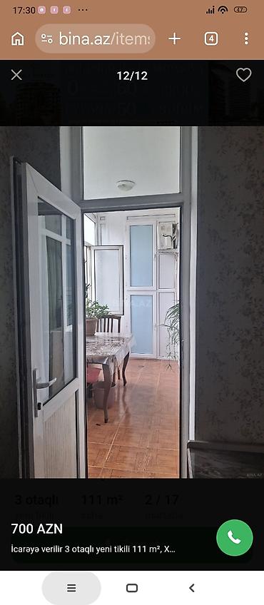gencede ev: İcarə üçün mənzil – 3 otaqlı, 111 m², yeni tikili, 2/17 mərtəbə.MƏNZİL — 10