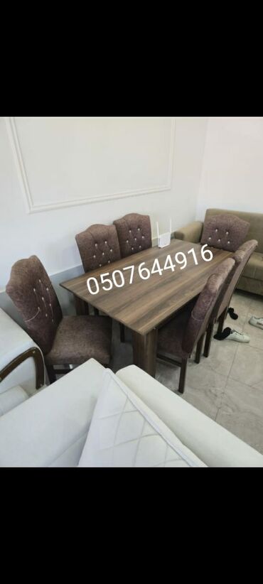 Masa və oturacaq dəstləri: Qonaq otağı üçün, Yeni, Açılmayan, Dördbucaq masa, 6 stul -da lalafo.az — 3 Masa və oturacaq dəstləri: Qonaq otağı üçün, Yeni, Açılmayan, Dördbucaq masa, 6 stul — 3