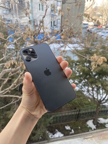 Apple iPhone: IPhone 12 Pro, Б/у, 128 ГБ, Matte Space Gray, Чехол, 87 %