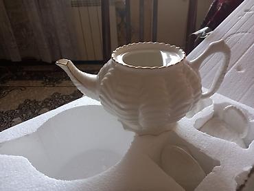 nimçə: Çay dəsti, rəng - Ağ, Farfor — 1