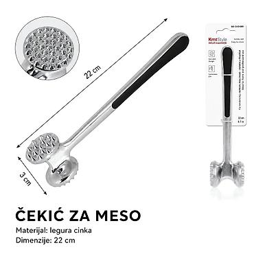 Čekić za meso 2407489-A Opis: - Metalni čekić za omekšavanje i