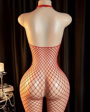 on cloude: Сетчатое боди в стиле «fishnet» — ярко‑красный цвет. - Материал — 2