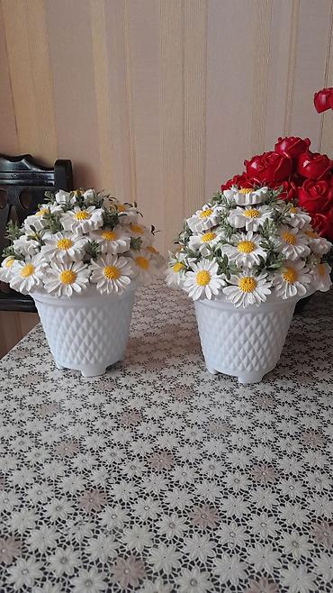 yastiq sekilleri: Masa və interyer üçün dekorativ çiçək kompozisiyası - 2 ədəd süni — 1