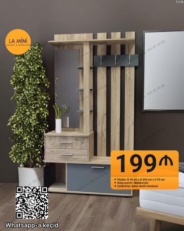 купить бу шкаф для одежды: Açılan, 1 qapı Düz dolab, Dolab-asılqan