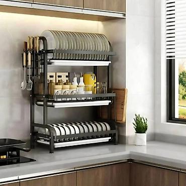 luster ikea: Troslojni kuhinjski stalak/ocjeđivač za posuđe sa bočnim držačima - — 2